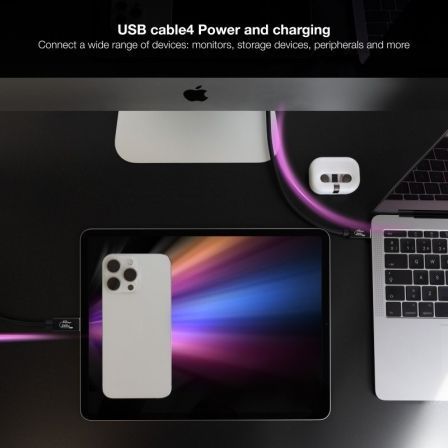 Nanocable Cable USB 4 Gen 3x2 40Gbps 240W USB-C a USB-C 1m Negro Nanocable Cable USB 4 Gen 3x2 40Gbps 240W USB-C a USB-C 1m Negro